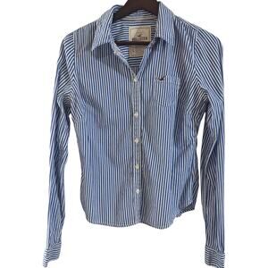 Vtg Hollister Shirt Mens L Pearl Snap Striped Button Down Long Sleeve Y2K 2000s